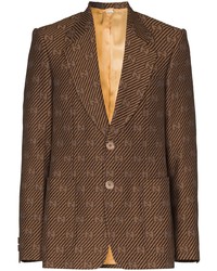 Мужской коричневый пиджак с принтом от Gucci