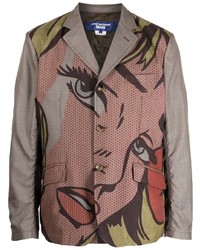 Мужской коричневый пиджак с принтом от Junya Watanabe MAN