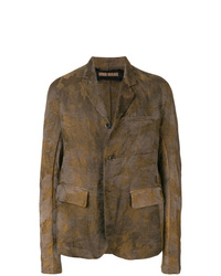 Мужской коричневый пиджак с принтом от Uma Wang
