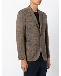 Мужской коричневый пиджак с принтом от Boglioli