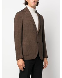 Мужской коричневый пиджак с узором "в ёлочку" от Lardini