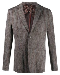 Мужской коричневый пиджак с узором "в ёлочку" от Missoni