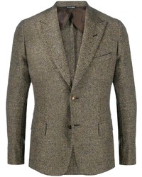 Мужской коричневый пиджак с узором "в ёлочку" от Reveres 1949