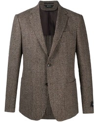 Мужской коричневый пиджак с узором "в ёлочку" от Z Zegna