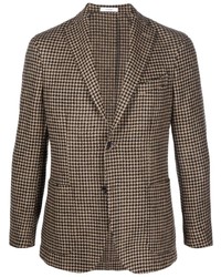 Мужской коричневый пиджак с узором "гусиные лапки" от Boglioli