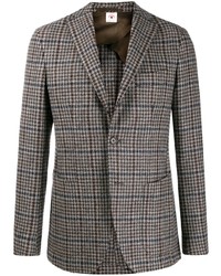 Мужской коричневый пиджак с узором "гусиные лапки" от Borrelli