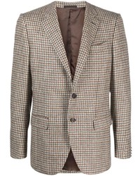 Мужской коричневый пиджак с узором "гусиные лапки" от Caruso