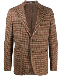 Мужской коричневый пиджак с узором "гусиные лапки" от Drumohr