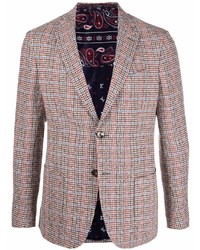 Мужской коричневый пиджак с узором "гусиные лапки" от Etro