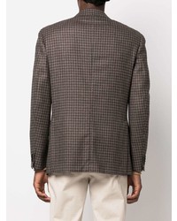 Мужской коричневый пиджак с узором "гусиные лапки" от Brioni