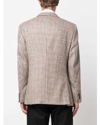 Мужской коричневый пиджак с узором "гусиные лапки" от Caruso