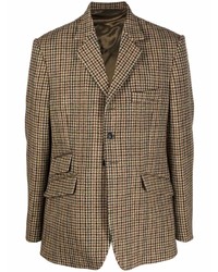 Мужской коричневый пиджак с узором "гусиные лапки" от Maison Margiela