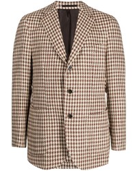 Мужской коричневый пиджак с узором "гусиные лапки" от Man On The Boon.