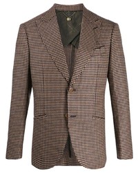 Мужской коричневый пиджак с узором "гусиные лапки" от Maurizio Miri