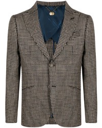 Мужской коричневый пиджак с узором "гусиные лапки" от Maurizio Miri
