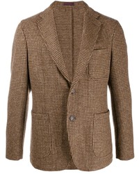 Мужской коричневый пиджак с узором "гусиные лапки" от The Gigi