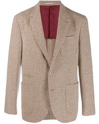 Мужской коричневый пиджак с узором зигзаг от Brunello Cucinelli