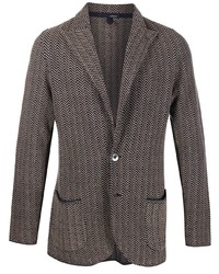Мужской коричневый пиджак с узором зигзаг от Lardini