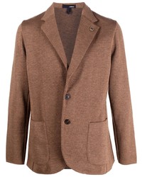 Мужской коричневый пиджак с цветочным принтом от Lardini