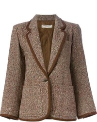 Женский коричневый пиджак от Saint Laurent