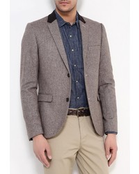 Мужской коричневый пиджак от Topman