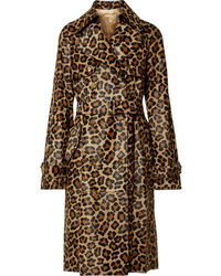 Женский коричневый плащ с леопардовым принтом от Michael Kors Collection