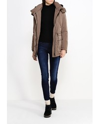 Женский коричневый пуховик от Tommy Hilfiger