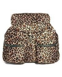 Коричневый рюкзак с леопардовым принтом
