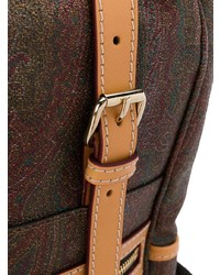 Мужской коричневый рюкзак с "огурцами" от Etro