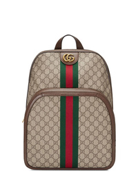 Мужской коричневый рюкзак с принтом от Gucci