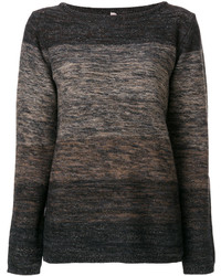 Женский коричневый свитер в горизонтальную полоску от Antonio Marras