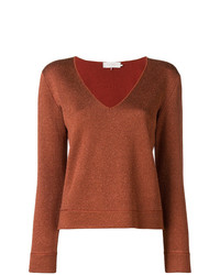 Женский коричневый свитер с v-образным вырезом от L'Autre Chose