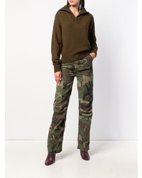 Женский коричневый свитер с v-образным вырезом от Isabel Marant