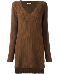 Женский коричневый свитер с v-образным вырезом от P.A.R.O.S.H.