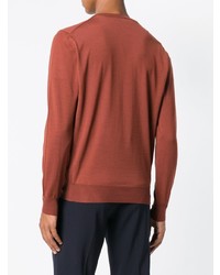 Мужской коричневый свитер с v-образным вырезом от Lardini