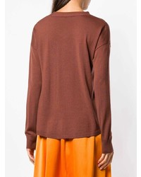 Женский коричневый свитер с v-образным вырезом от Aspesi