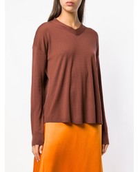 Женский коричневый свитер с v-образным вырезом от Aspesi