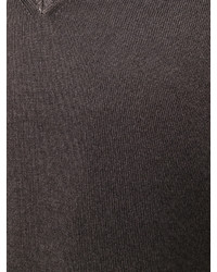 Мужской коричневый свитер с v-образным вырезом от Fay