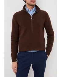 Мужской коричневый свитер с воротником на молнии от GertmAn