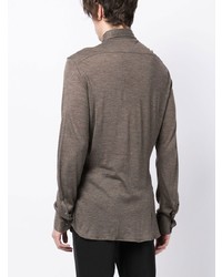 Мужской коричневый свитер с воротником поло от Lardini
