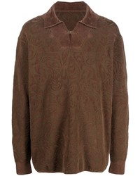 Мужской коричневый свитер с воротником поло от Jacquemus