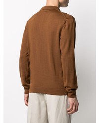 Мужской коричневый свитер с воротником поло от Lemaire