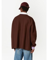 Мужской коричневый свитер с воротником поло от Valentino
