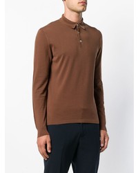 Мужской коричневый свитер с воротником поло от Eleventy