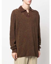 Мужской коричневый свитер с воротником поло от Jacquemus
