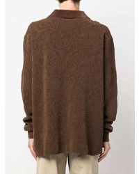 Мужской коричневый свитер с воротником поло от Jacquemus