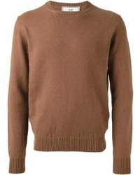 Коричневый свитер с круглым вырезом
