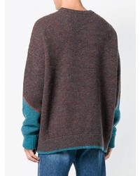Мужской коричневый свитер с круглым вырезом с принтом от DSQUARED2