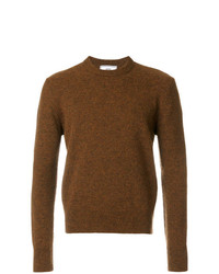 Мужской коричневый свитер с круглым вырезом от AMI Alexandre Mattiussi