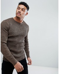 Мужской коричневый свитер с круглым вырезом от ASOS DESIGN
